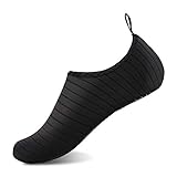 IceUnicorn Badeschuhe Schwimmschuhe Damen Herren Aquaschuhe Strandschuhe Surfschuhe Wasserschuhe für Sommer Beach Pool Yoga(Schwarz, 38/39EU)