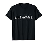Wandern Herzschlag EKG Berge Klettern T-Shirt