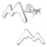 EYS JEWELRY Damen Ohrringe Silber 925 Mountains Berge Ohrstecker Schmuck Outdoor Bergwelten Geschenke für Freundin im Schmucketui