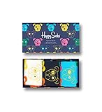 Happy Socks Unisex 3-pack gemengde hond sokken gift set Socken, Grün-Blau-Orange-Gelb-Rosa-Weiß, 36-40 EU