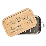 ABENTEUERNAH - Personalisierte Brotdose für Erwachsene - Individuelle und Robuste Edelstahl Brotdose mit Namen - Personalisierte Geschenke für Männer (Große Lunchbox 1100 ml)