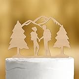 Cake Topper Gipfelstürmer [Hochzeitspaar in den Bergen] - deko Holz Hochzeit deko Hochzeitstorte deko Kuchen deko Hochzeit Tortendekoration Verlobung Tortenstecker Hochzeit Tortendeko Wedding cake