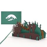 Grußkarte Wandern - 3D Pop Up Karte Wandern und Bergsteigen, Reisegutschein, 3D Geschenkkarte, Geburtstagskarte