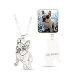 Personalisierte kettenanhänger kette mit hundebild Damen Herren Halskette mit Fotogravur und Textgravur kette silber 925 mit anhänger Geburtstagsgeschenk austier/Katze/Hund Fotogravur Anhänger Silber