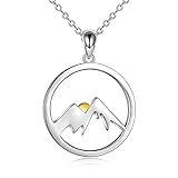 Berg Kette Berge Halskette 925 Sterling Silber mit Sun Mountain Range Camper Geschenke Schmuck für Damen