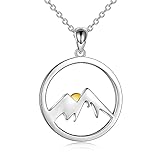 Berg Kette Berge Halskette 925 Sterling Silber mit Sun Mountain Range Camper Geschenke Schmuck für Damen