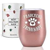 Onebttl Hunde Mama becher Hundeliebhaber Geschenke für Frauen, lustig 340 ml isolierter Edelstahlbecher mit Deckel für Hundeliebhaber, besitzer, weihnachten, geburtstag- Frauchens Trinknapf