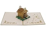 Smiling Art Pop Up 3D Karten, Glückwunschkarten inklusive Umschlag und Schutzhülle, handgearbeitet, handgefertigt, Geschenkkarte für Gutschein, Einladungskarte, Geburtstagkarte (Tier, Hund)