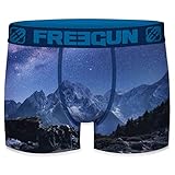 FREEGUN Herren Boxershorts aus recycelter Mikrofaser, Landschafts-Motiv, Weg Lile Berg Nepal, XXL