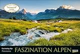 Faszination Alpen 2024: Großer Foto-Wandkalender mit Bildern von Gipfeln der Alpen. Edler schwarzer Hintergrund. PhotoArt Panorama Querformat: 58x39 cm.