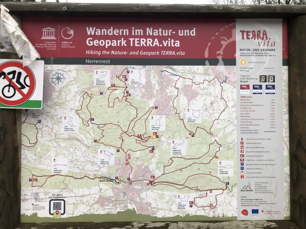Die Karte mit dem Dörenberg zum Wandern
